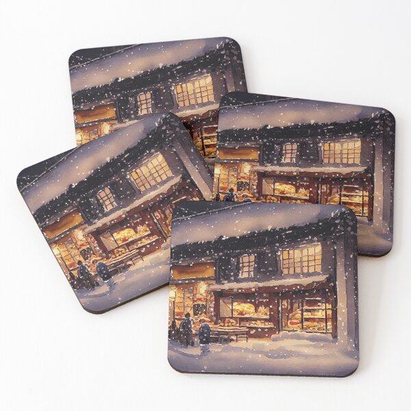 Item preview, Bakery on Christmas. Snowing outside on winter. designed and sold by justinasv775.