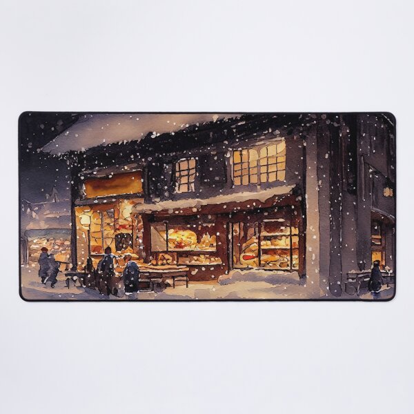 Item preview, Bakery on Christmas. Snowing outside on winter. designed and sold by justinasv775.
