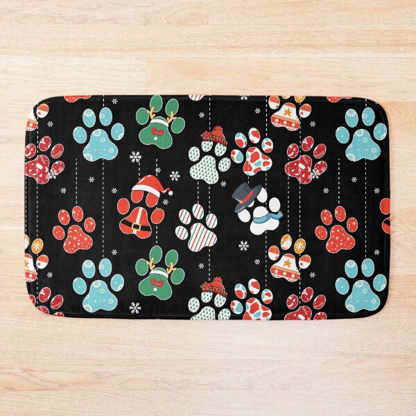 Item preview, Paw Christmas Santa Hat And Paw Prints designed and sold by RockBeeDesigns.