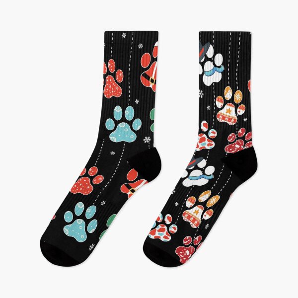 Item preview, Paw Christmas Santa Hat And Paw Prints designed and sold by RockBeeDesigns.