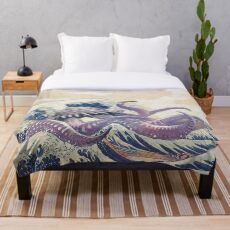 The Great Ultros Off Kanagawa Throw Blanket