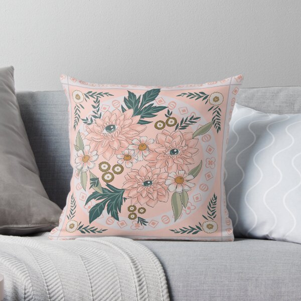DahliaEyes in Linen Throw Pillow