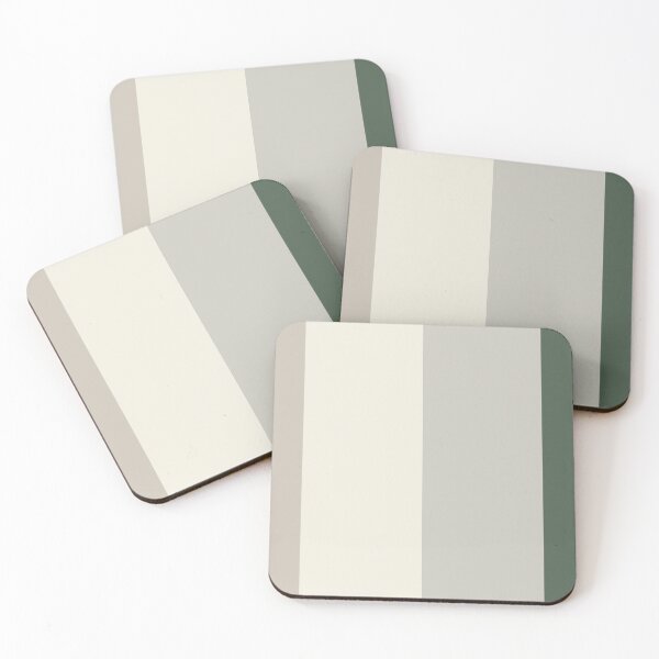 Item preview, Beige Cream Gray Green 4 Bold Wide Vertical Stripe Pattern Pairs 2023 COTY Blank Canvas D_C-003 designed and sold by ColorOfTheYears.