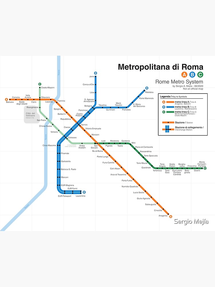 Rome Metro Map Print