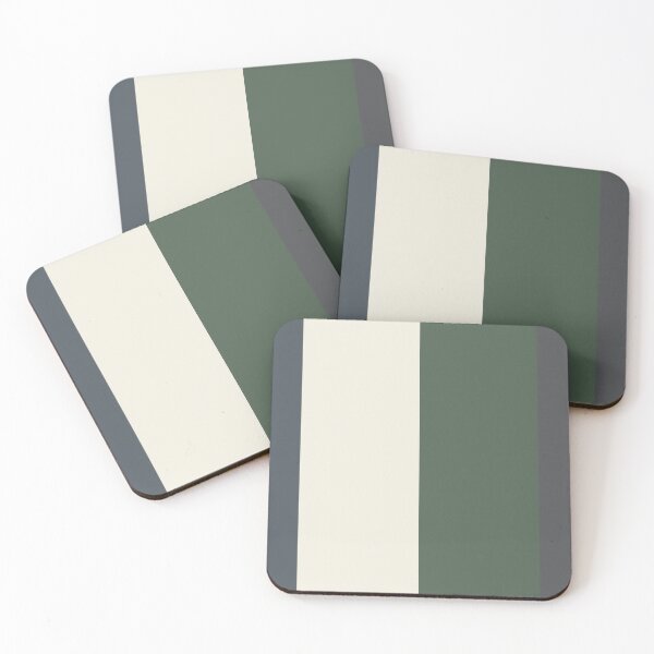 Artikelvorschau, Cream Blue Green Gray 4 Bold Wide Vertical Stripe Pattern Pairs 2023 COTY Blank Canvas D_C-003 entworfen und verkauft von ColorOfTheYears.