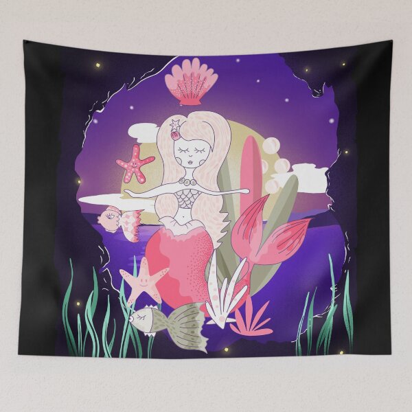 Item preview, Mermaid in fantasy moonlight ocean  designed and sold by Cordiality.