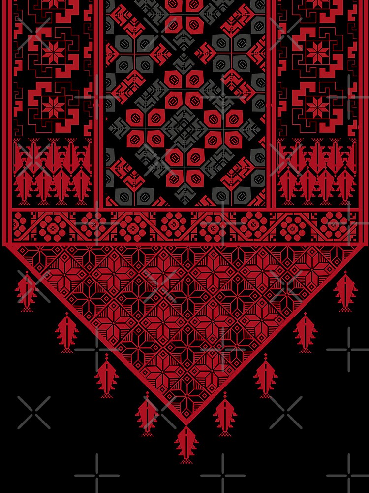 Thumbnail 3 of 3, Drawstring Bag, Palestinian Embroidery Tatreez Cross Stitch pattern designed and sold by Mo5tar.