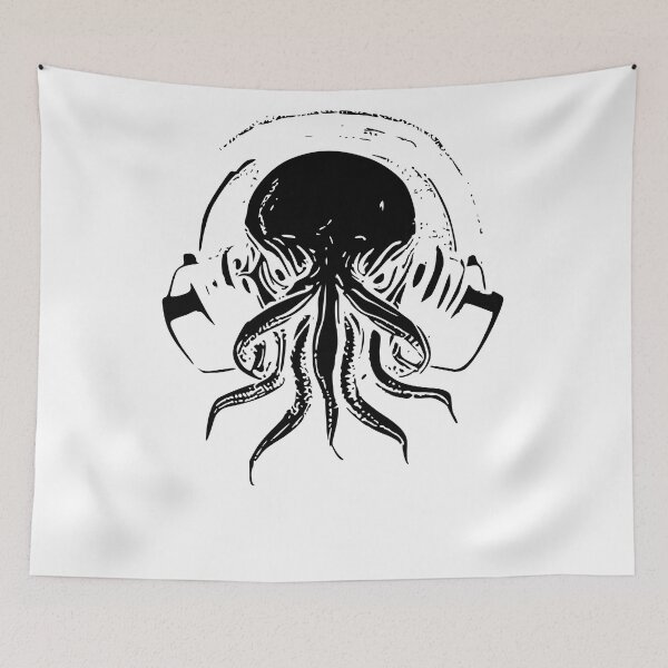 Item preview, Cthulhu Headphones! No Text Version (BLACK) - Eldritch designed and sold by EldritchMagpie.