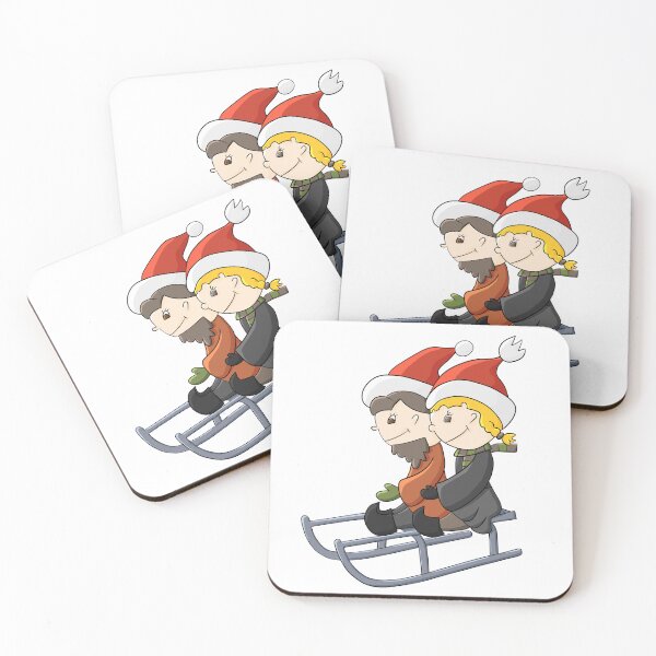 Item preview, Elves riding on a Sled designed and sold by GaudiumLibri.
