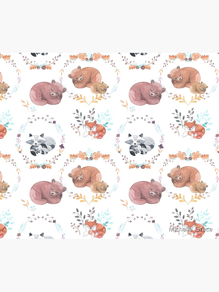 Sleepy Woodland Animals by michellegrace27
