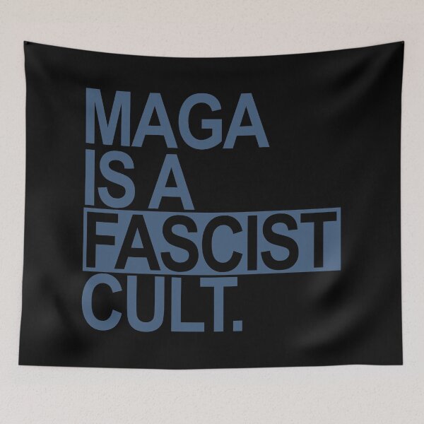 Item preview, MAGA is a FASCIST Cult (steel blue box) designed and sold by Thelittlelord.