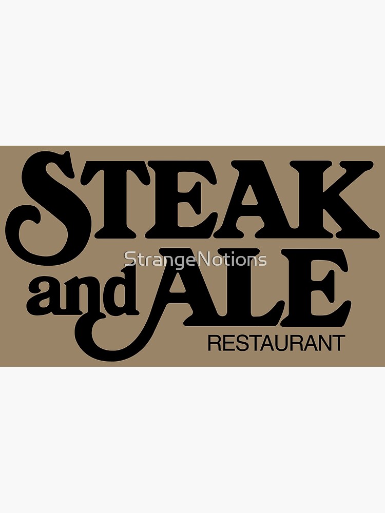 Disover The-Now-Sadly-Defunct Steak & Ale Restaurant Logo with a Rustic Wood Texture Premium Matte Vertical Poster