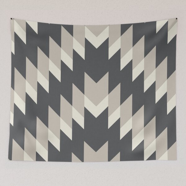 Item preview, Gray Cream Beige Abstract Geometric Zigzag Chevron Pattern - 2023 COTY Blank Canvas D_C-003 Accents designed and sold by ColorOfTheYears.