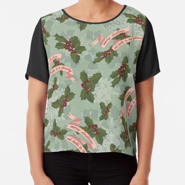 Merry Christmas & Death to the Patriarchy Chiffon Top