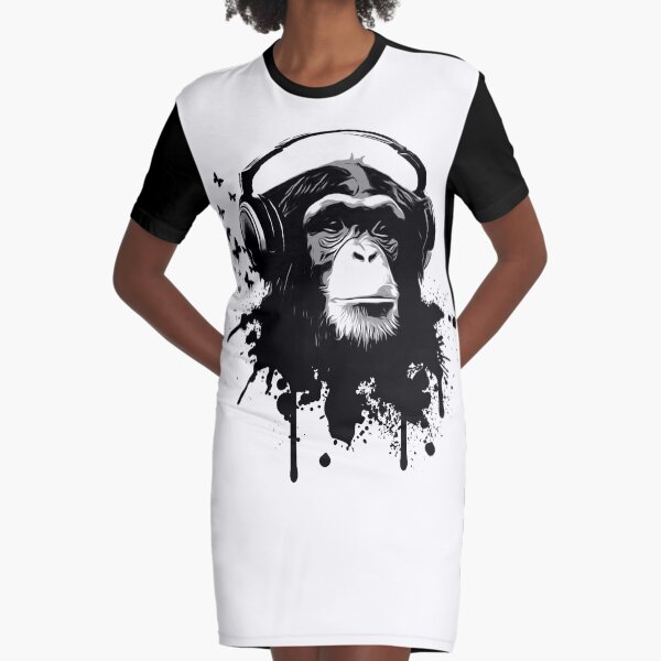Monkey Business Graphic T-Shirt Dress