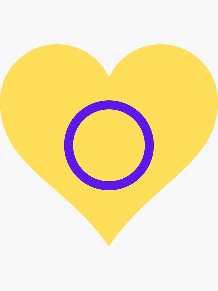 Pride Collection Intersex Pride Flag Heart Sticker For Sale By T