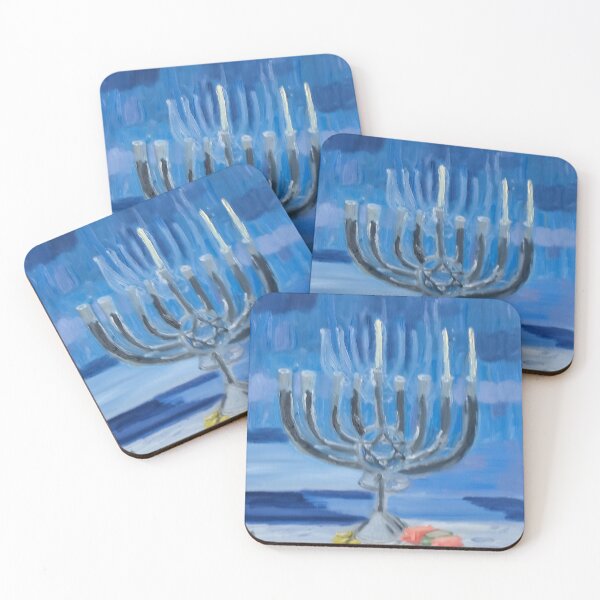Item preview, Hanukkah Menorah Oil Painting Print designed and sold by Wendybsstudio.