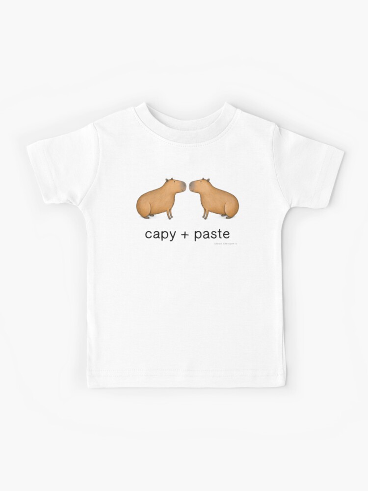 Capybara watercolor kids T-shirt, Boys' Clothing, Girls' Clothing, ring  spun Cotton 100%, watercolor print T-shirt,T shirt art