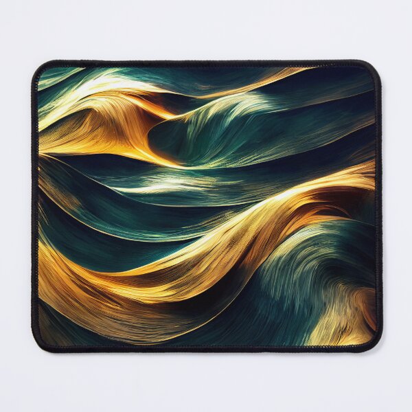 Item preview, Abstract Golden Green Waves designed and sold by Art4u-Shop.