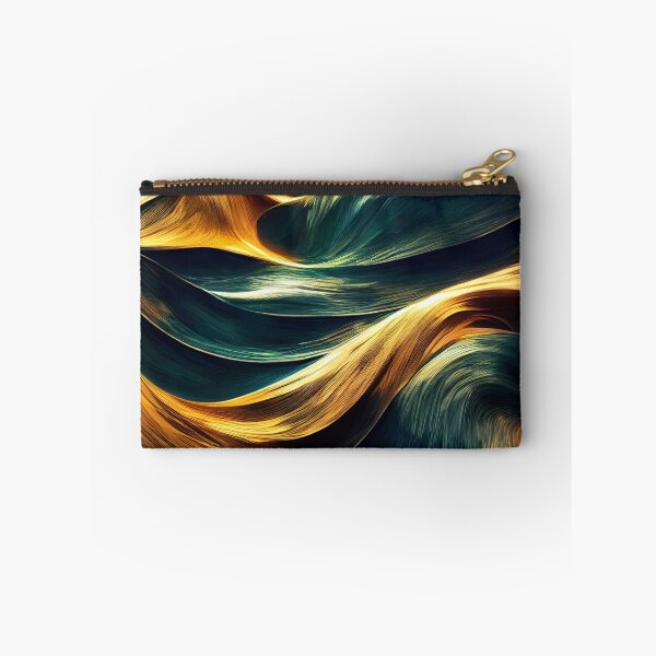Item preview, Abstract Golden Green Waves designed and sold by Art4u-Shop.