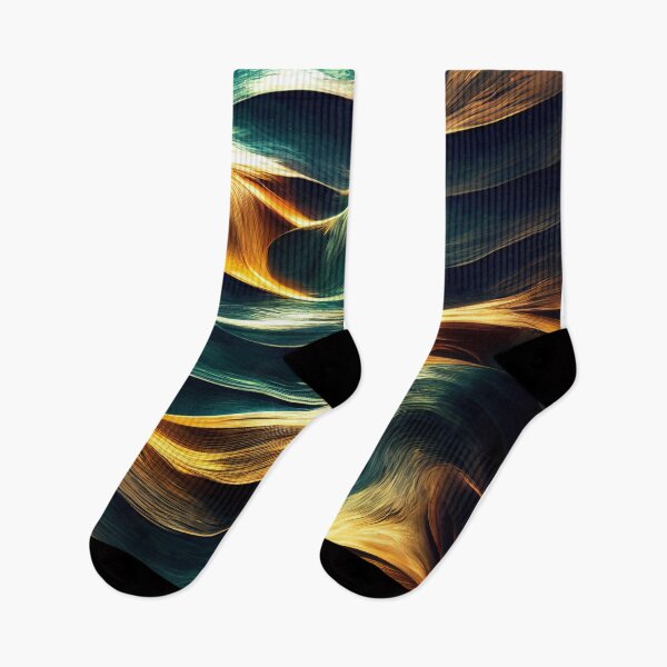 Item preview, Abstract Golden Green Waves designed and sold by Art4u-Shop.