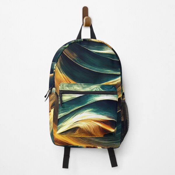 Item preview, Abstract Golden Green Waves designed and sold by Art4u-Shop.