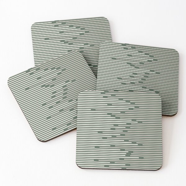 Artikelvorschau, Dark Green Beige Cream Broken Horizontal Stripe Pattern Pairs 2023 COTY Blank Canvas D_C-003 entworfen und verkauft von ColorOfTheYears.