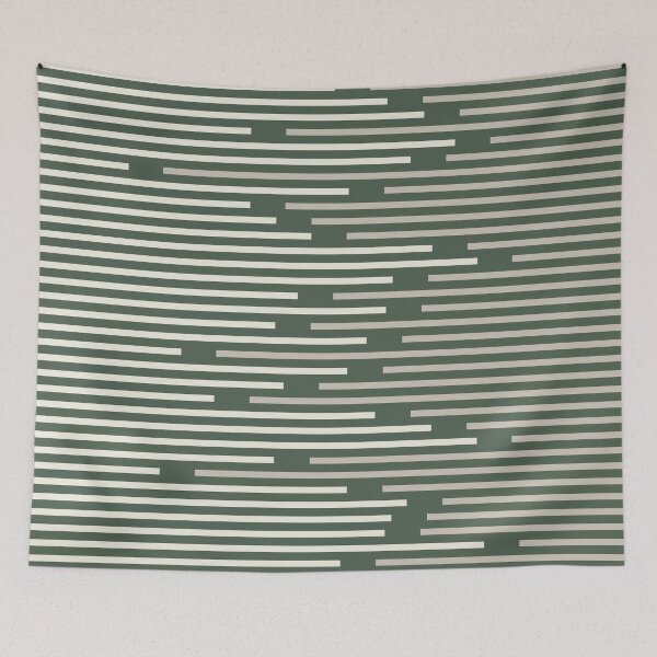 Artikelvorschau, Dark Green Beige Cream Broken Horizontal Stripe Pattern Pairs 2023 COTY Blank Canvas D_C-003 entworfen und verkauft von ColorOfTheYears.
