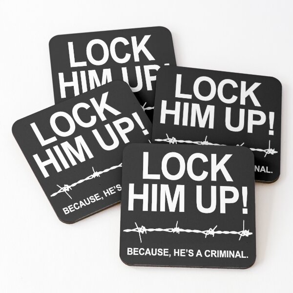 Item preview, Lock Him Up Because He's A Criminal (white barbed wire) designed and sold by Thelittlelord.