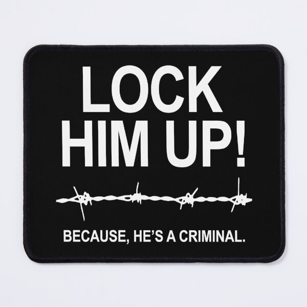 Item preview, Lock Him Up Because He's A Criminal (white barbed wire) designed and sold by Thelittlelord.