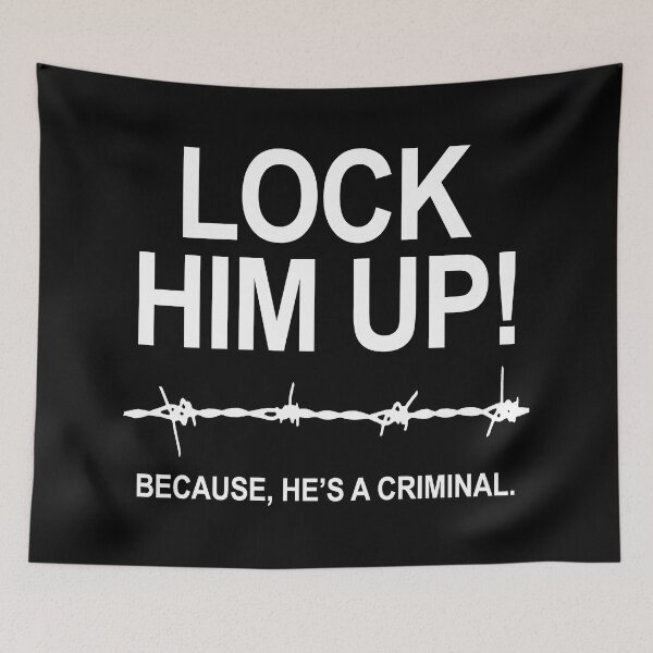 Item preview, Lock Him Up Because He's A Criminal (white barbed wire) designed and sold by Thelittlelord.