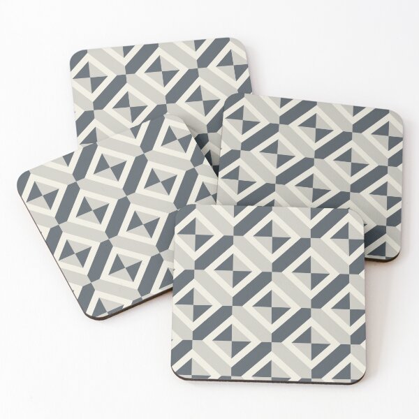 Artikelvorschau, Dark Blue Light Gray Cream Checked Symmetrical Square Pattern Pairs 2023 COTY Blank Canvas D_C-003 entworfen und verkauft von ColorOfTheYears.