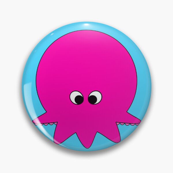 Item preview, Pink cartoonish round octopus I designed and sold by BrachiaST.