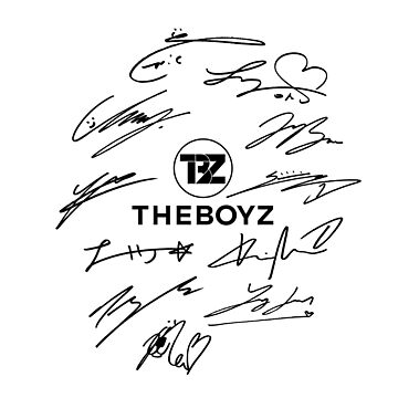 The Boyz - Logo & signatures (white) | Poster