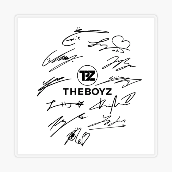 The Boyz - Logo & signatures (white) | Sticker