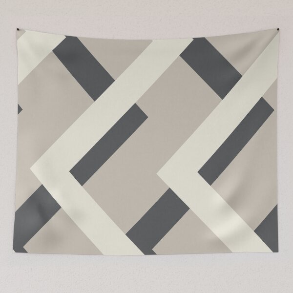 Aperçu de l'œuvre Dark Gray Beige Cream Chevron Zigzag Vertical Stripe Pattern Pairs 2023 COTY Blank Canvas D_C-003 créée et vendue par ColorOfTheYears.
