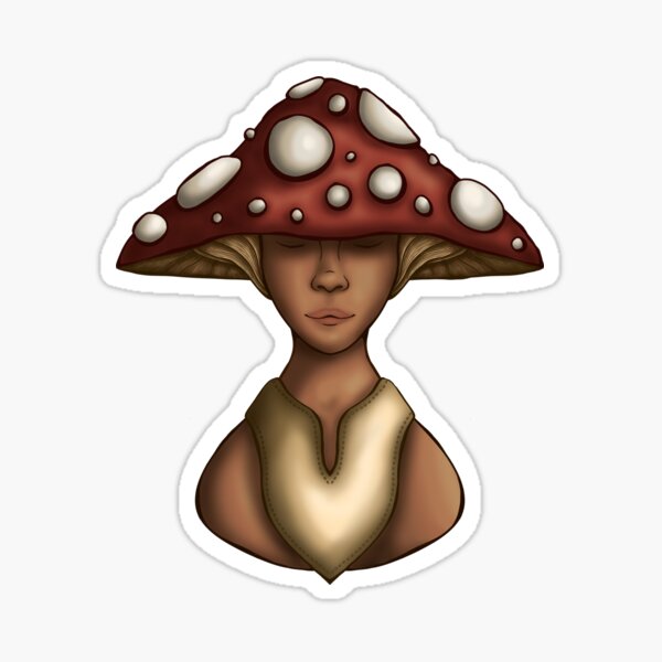 Mushroom Fae Goddess Sticker Sticker