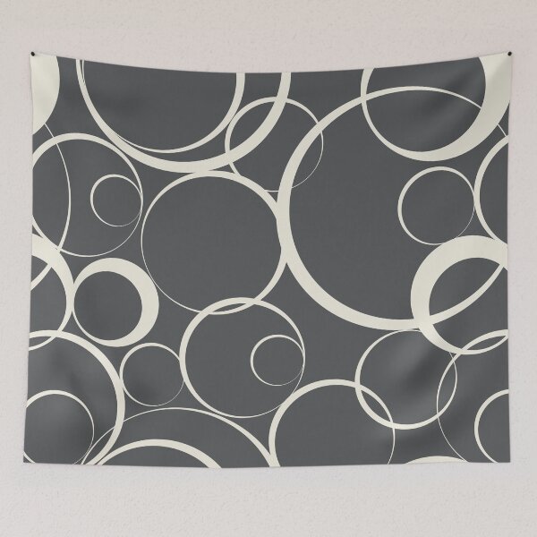 Aperçu de l'œuvre Dark Gray & Cream Funky Rings Pattern Pairs 2023 Color of The Year Blank Canvas D_C-003 créée et vendue par ColorOfTheYears.