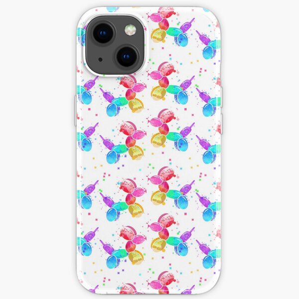 Watercolor Balloon Dogs on white iPhone Soft Case