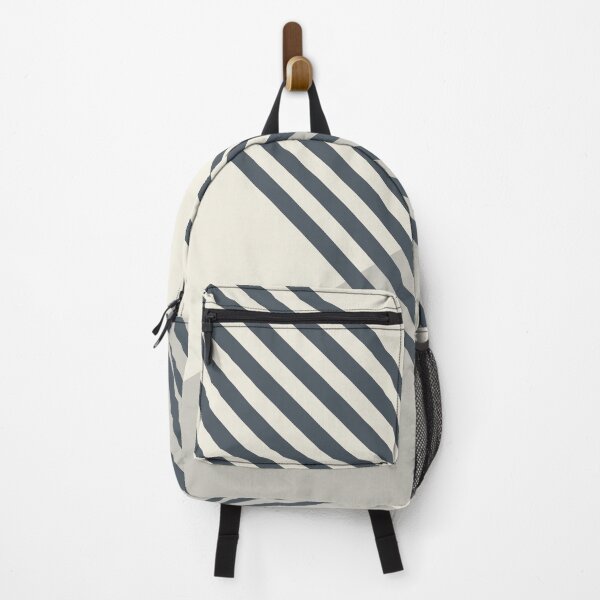 Artikelvorschau, Light Gray Dark Blue Cream Geometric Midcentury Stripe Pattern 2023 COTY Blank Canvas D_C-003 entworfen und verkauft von ColorOfTheYears.