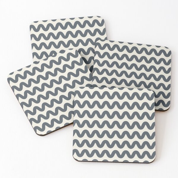 Artikelvorschau, Dark Blue Cream Minimal Horizontal Zigzag Stripe Pattern Pairs 2023 COTY Blank Canvas D_C-003 entworfen und verkauft von ColorOfTheYears.