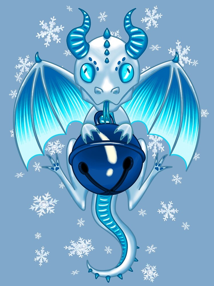 Disover Snowy Jingle Bell Dragon Premium Matte Vertical Poster