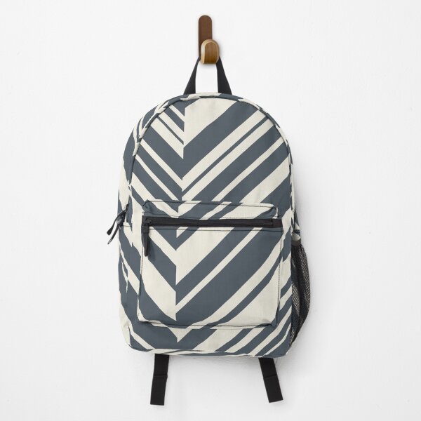 Artikelvorschau, Dark Blue Cream Offset Zigzag Stripe Pattern Pairs 2023 Color of the Year Blank Canvas D_C-003 entworfen und verkauft von ColorOfTheYears.