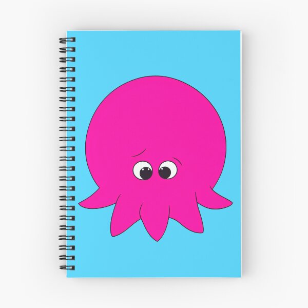 Item preview, Pink cartoonish round octopus sad face designed and sold by BrachiaST.