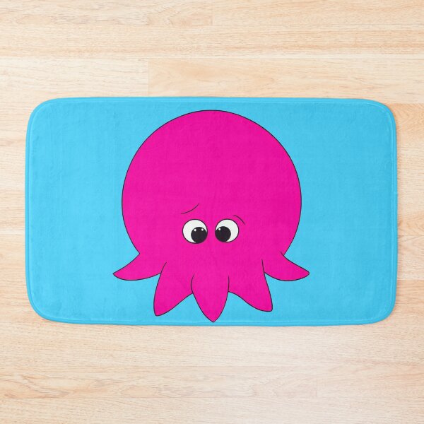 Item preview, Pink cartoonish round octopus sad face designed and sold by BrachiaST.