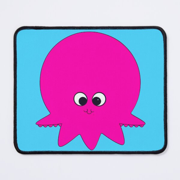 Item preview, Pink cartoonish round octopus happy face designed and sold by BrachiaST.