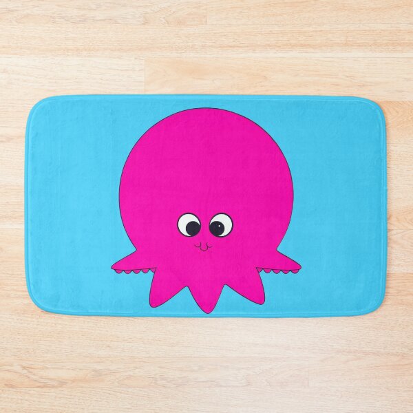 Item preview, Pink cartoonish round octopus happy face designed and sold by BrachiaST.