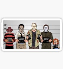 Horror Collage Funny Killer Mugshot Sticker