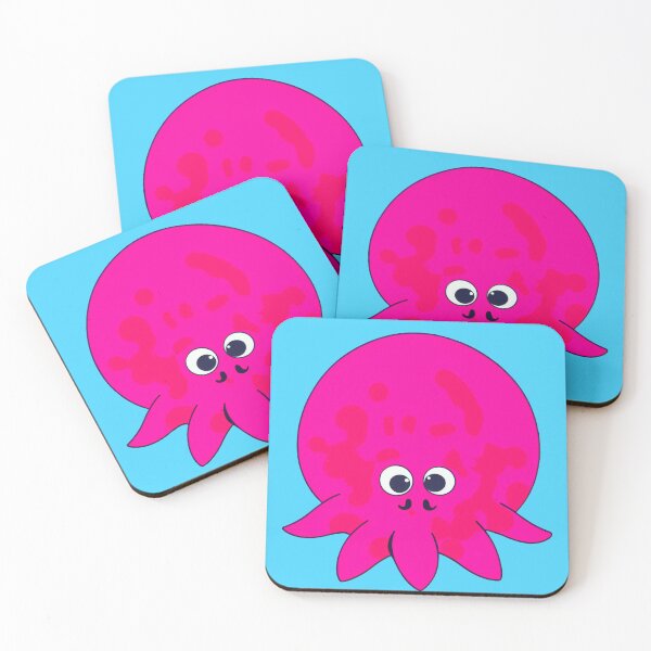 Item preview, Spotted pink cartoonish round octopus with a mustache designed and sold by BrachiaST.