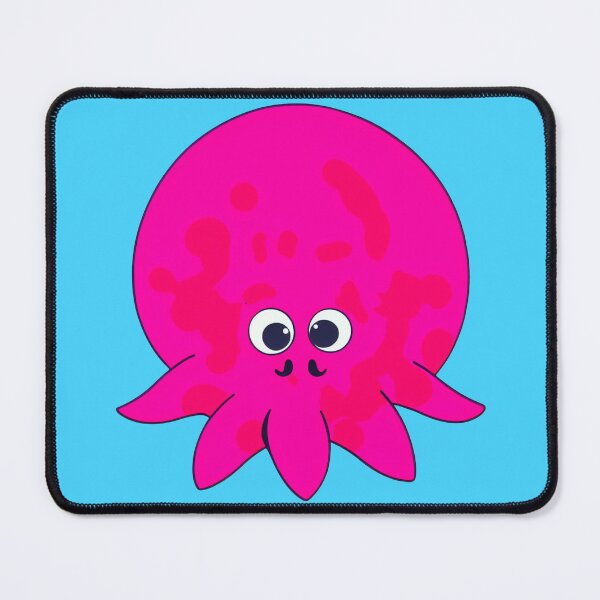 Item preview, Spotted pink cartoonish round octopus with a mustache designed and sold by BrachiaST.